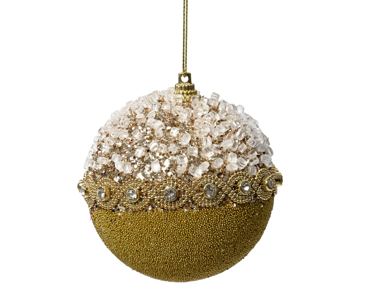 Bauble on wire foam glitter and diamonds