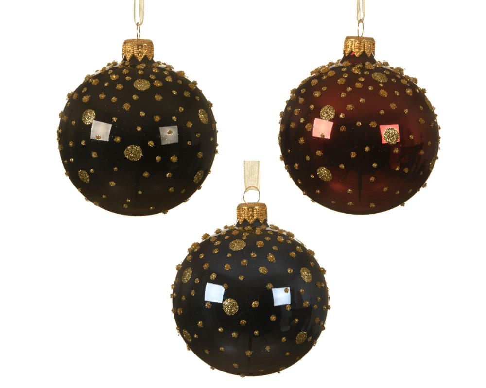 Bauble glass shiny glitter dots 1ΤΜΧ