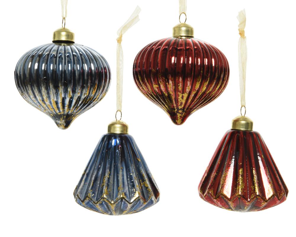 Ornament glass silver inside w shiny color gold foil 1ΤΜΧ