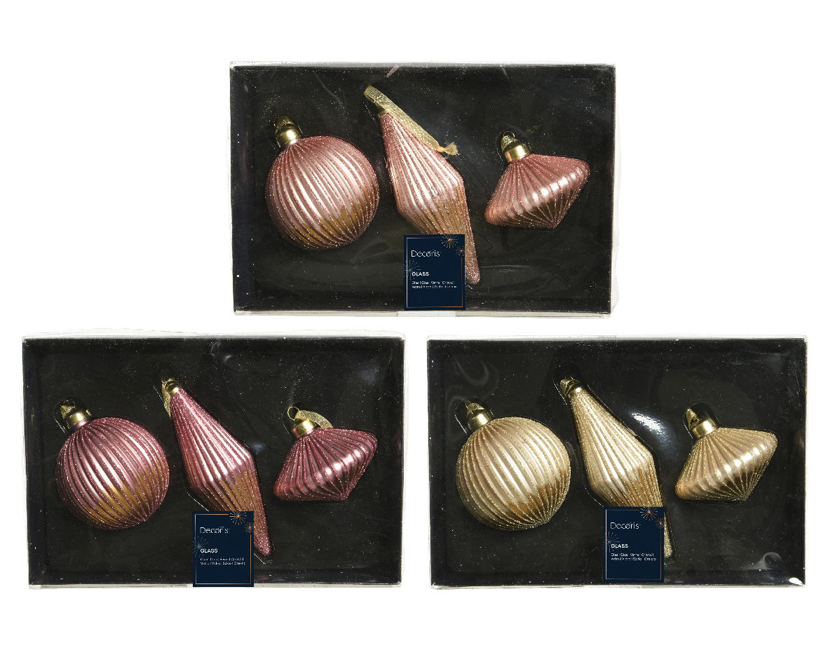 Ornament glass matt gold blushing at the bottom mix
