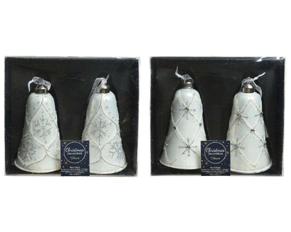 Bell glass ballotine check and diamonds 2ass