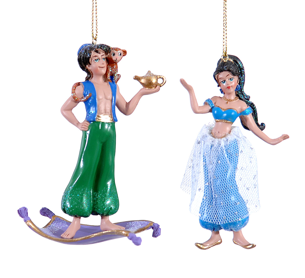 12/72-2Asst 10cm Polyresin Aladdin & Jasmine