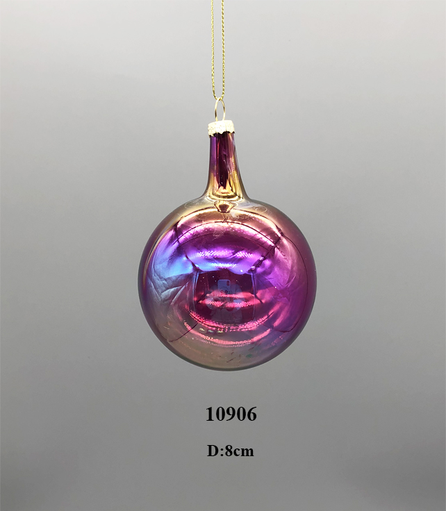 12/48-8cm Glass ball glossy red