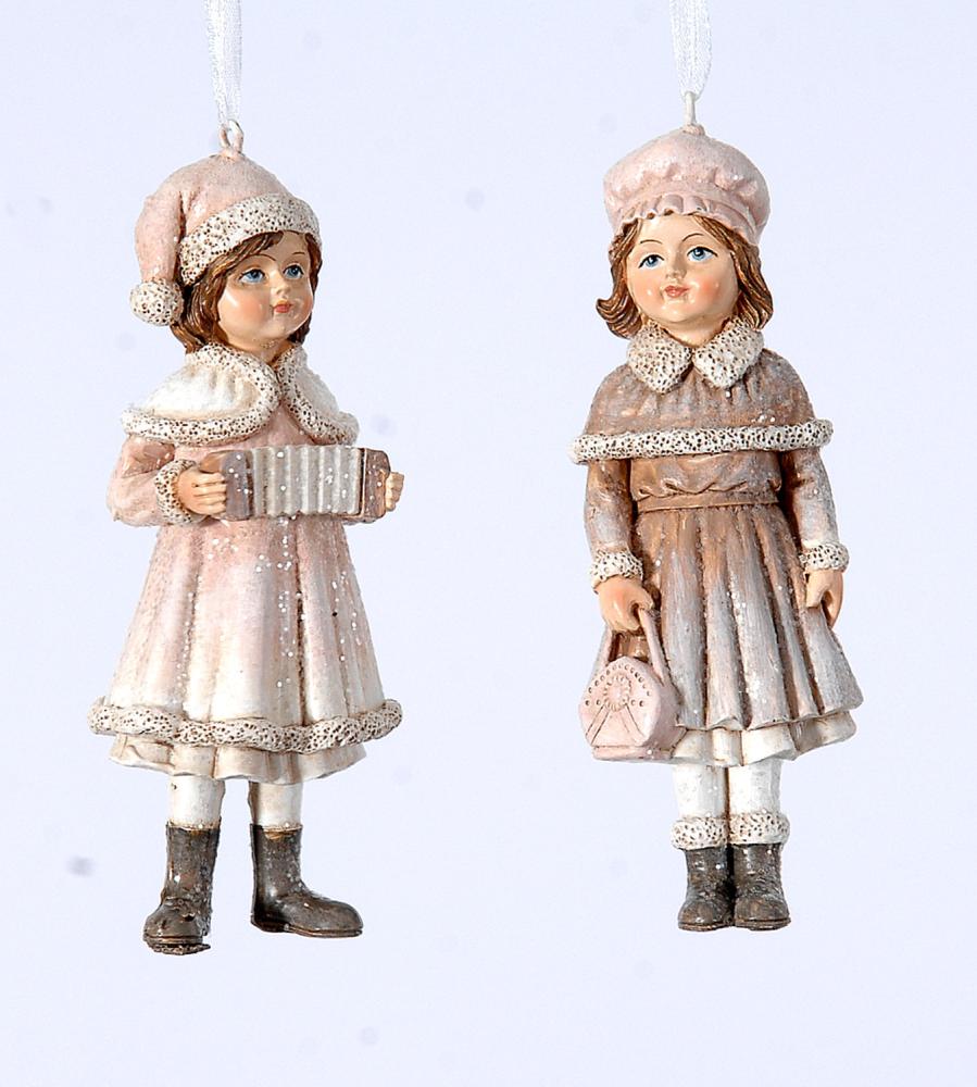 12cm Polyresin girls w/bag,accordion orn, 1ΤΜΧ