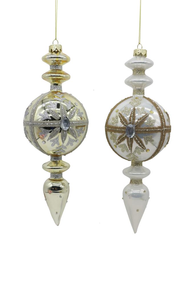 Glass gold finial orn, 1ΤΜΧ
