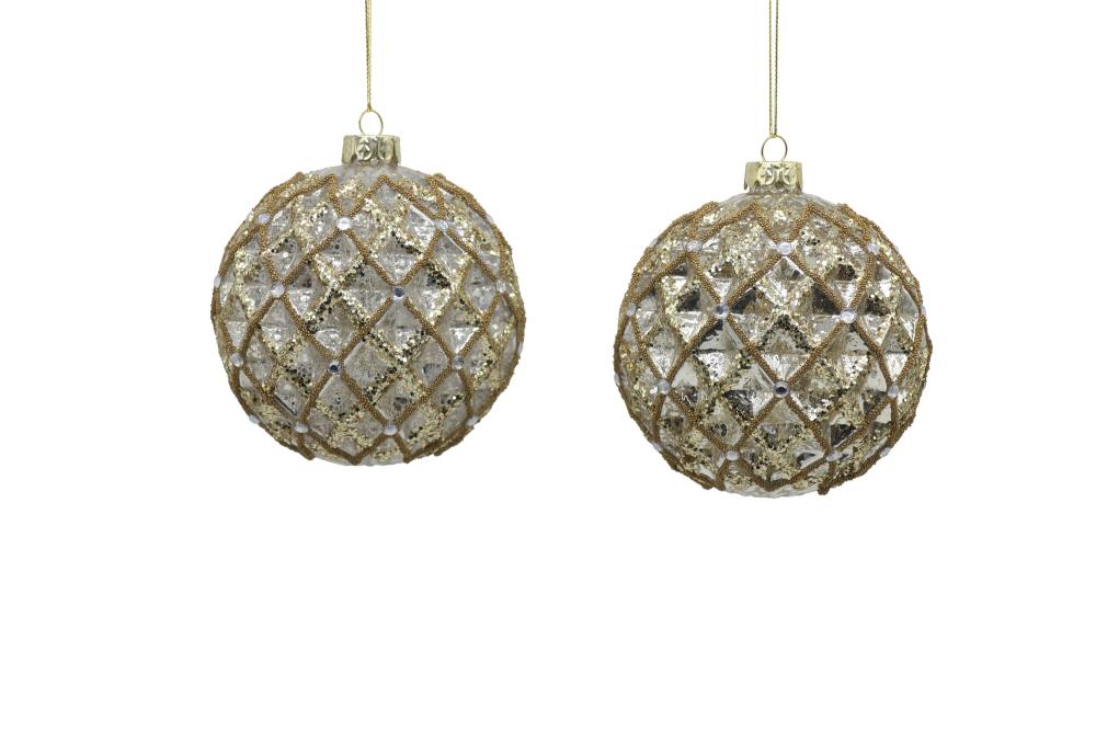 10cm Glass gold/silver ball, 1ΤΜΧ