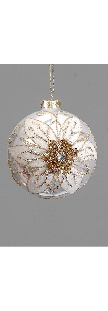 10cm Glass beige ball/drop/onion orn, 1ΤΜΧ-Design A