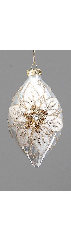 10cm Glass beige ball/drop/onion orn, 1ΤΜΧ-Design B