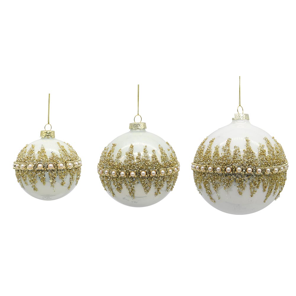 12/48-10cm Glass gold ball