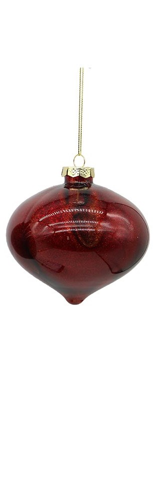 10cm Glass red ball/drop/onion orn, 1ΤΜΧ-Design C