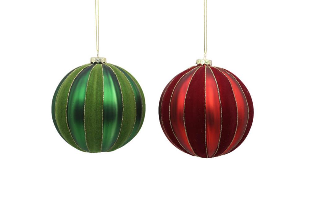 12cm Glass red/green ball, 1ΤΜΧ