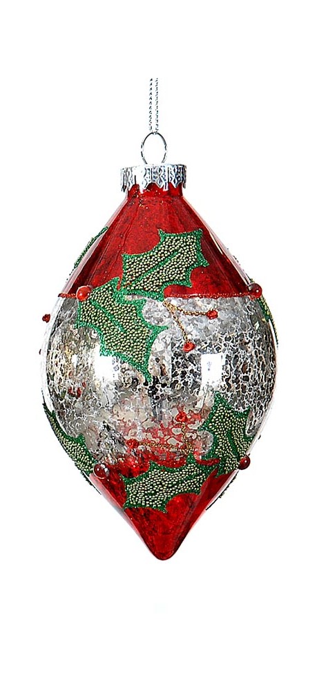 11cm Glass ornamements w/mistletoe design, 1ΤΜΧ-Design B
