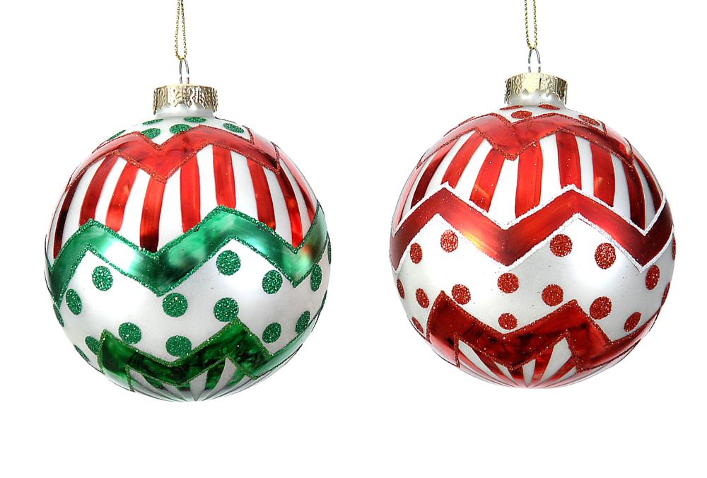 10cm Glass red/green ball, 1ΤΜΧ