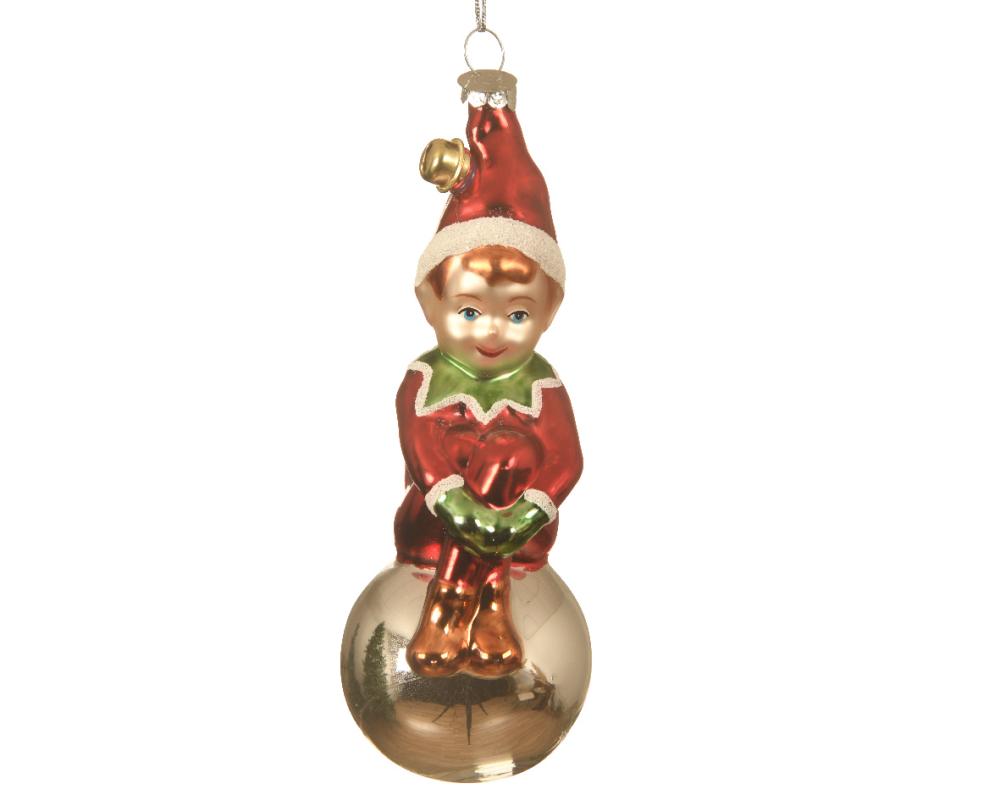Elf glass shiny,enamel w/ bell