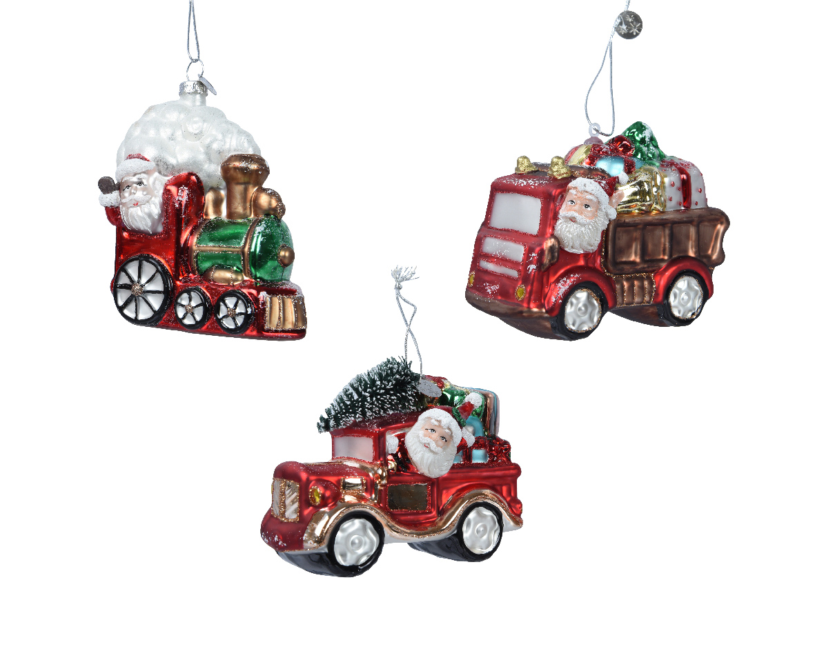 Car glass santa-giftbox-tree 3ass