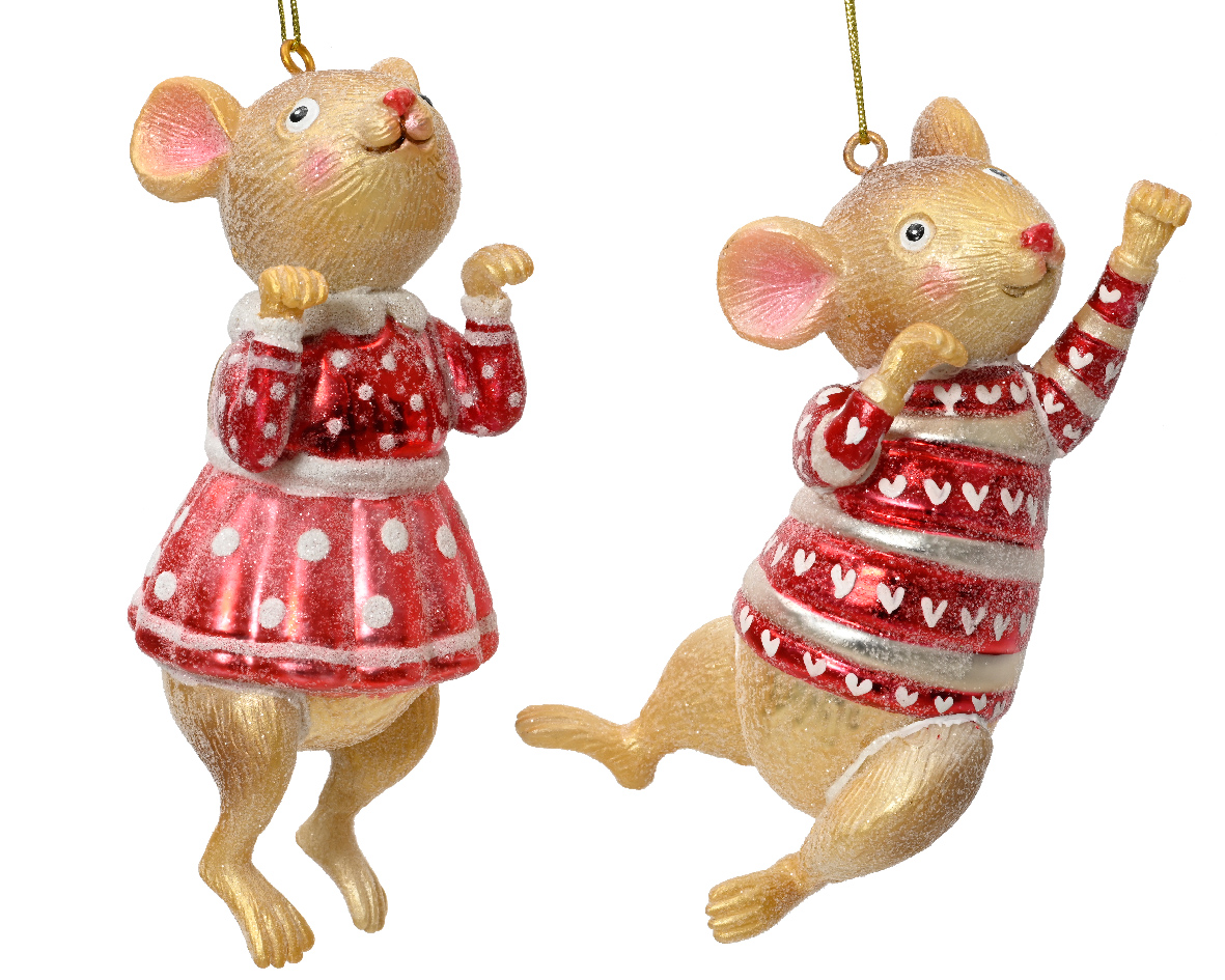 Mouse glass transparent glitter 2ass