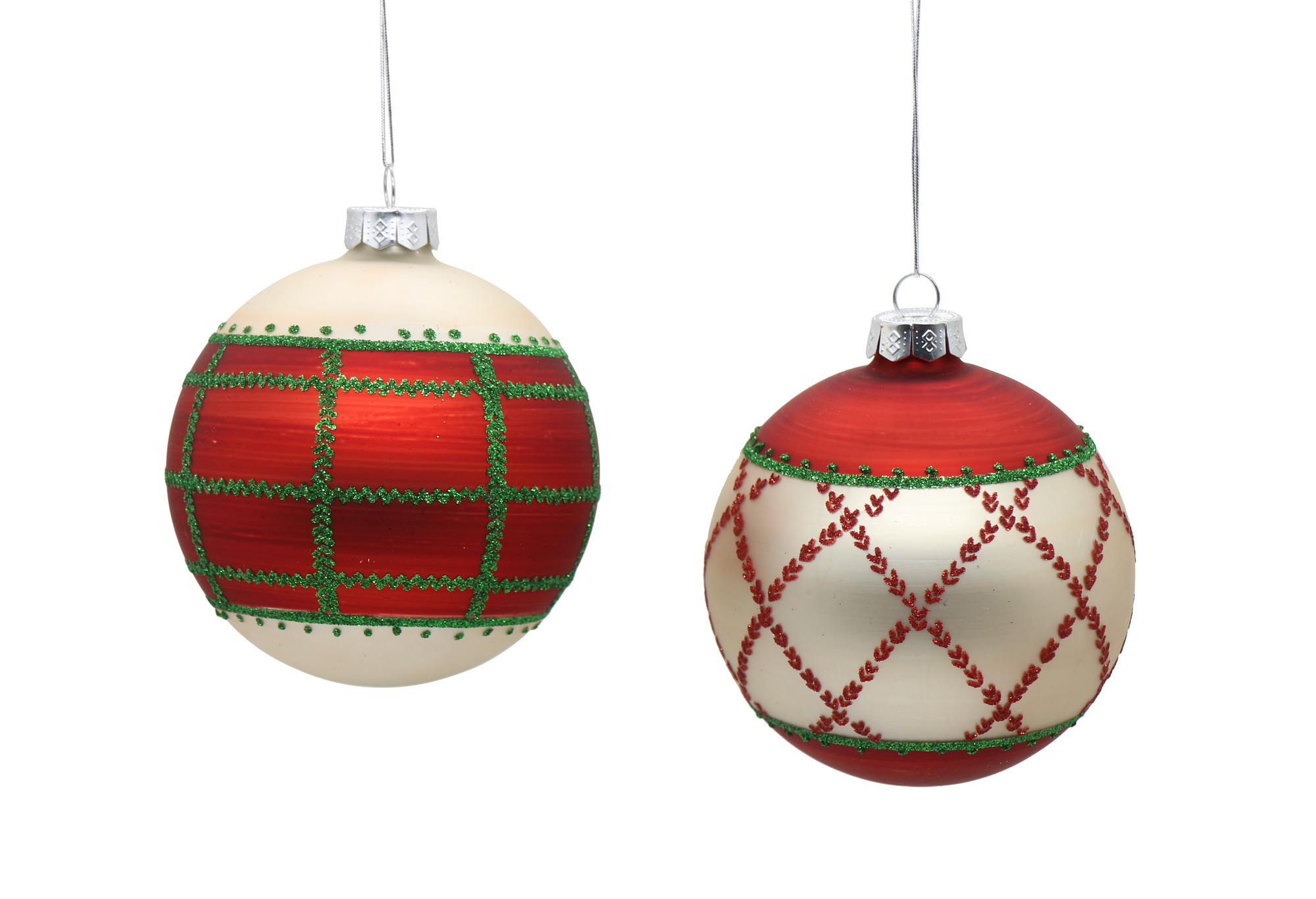 12/48-2Asst 10cm Glass checkered balls