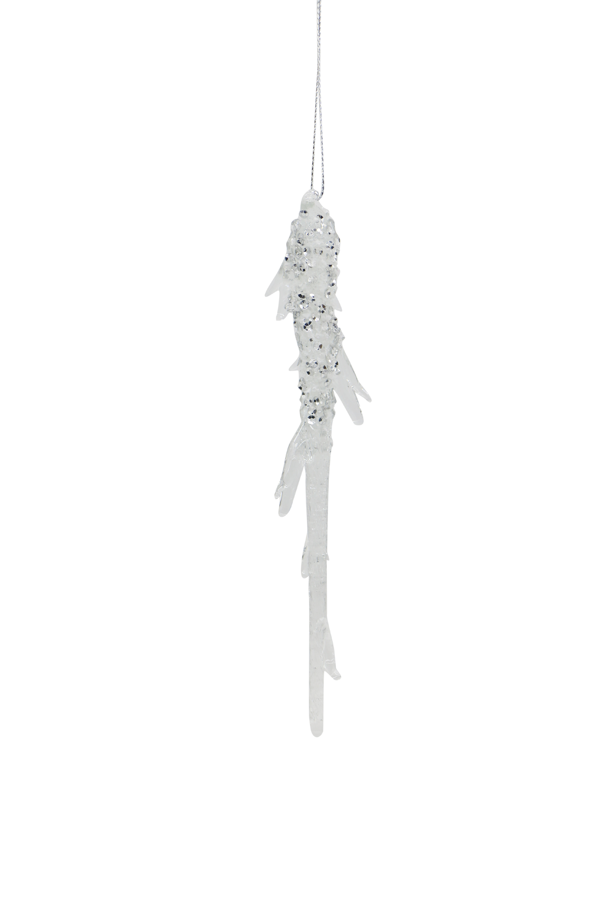 12/96-18cm Glass transparent icicle orn