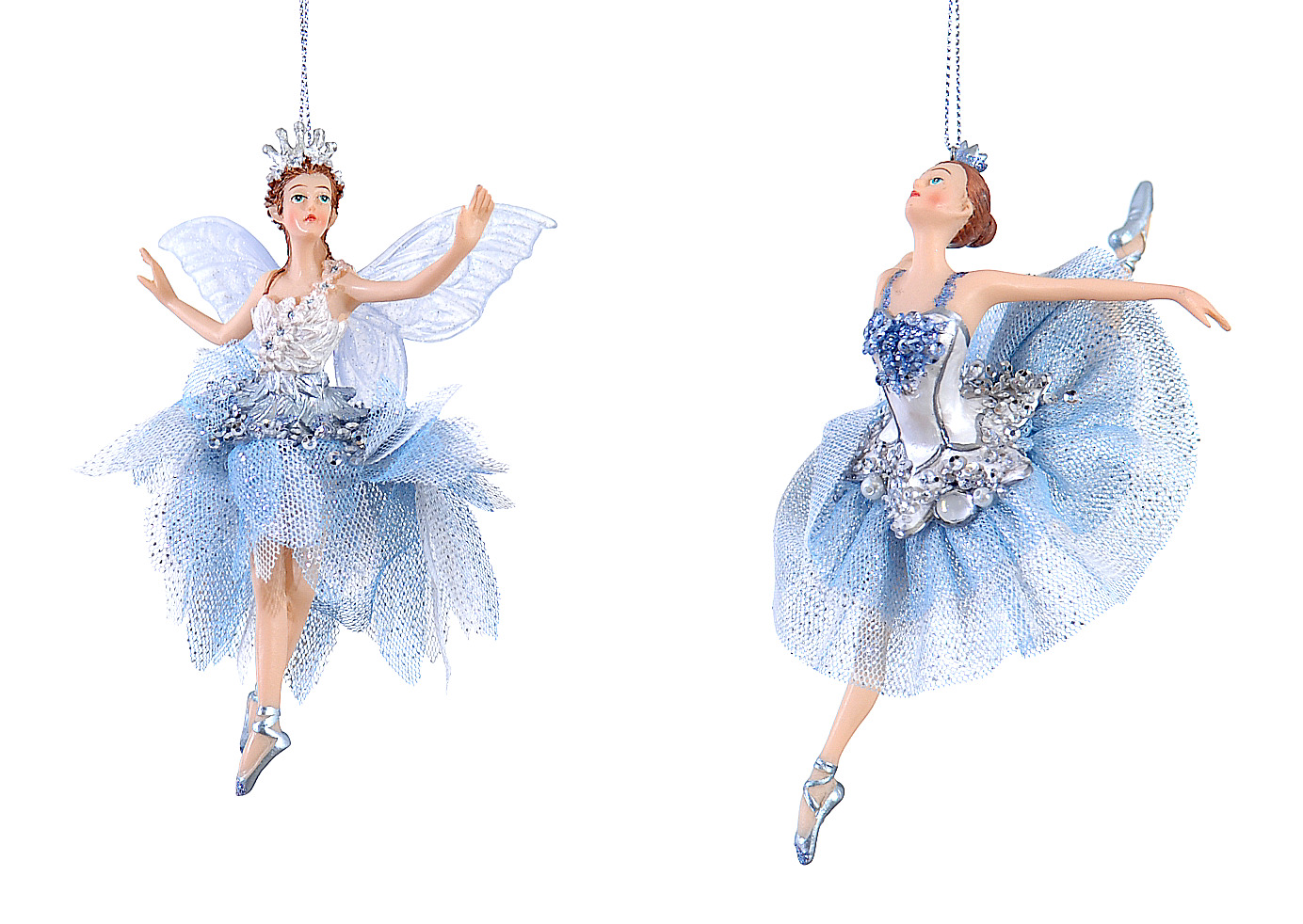 12/72-2Asst 15cm Polyresin blue ballerina