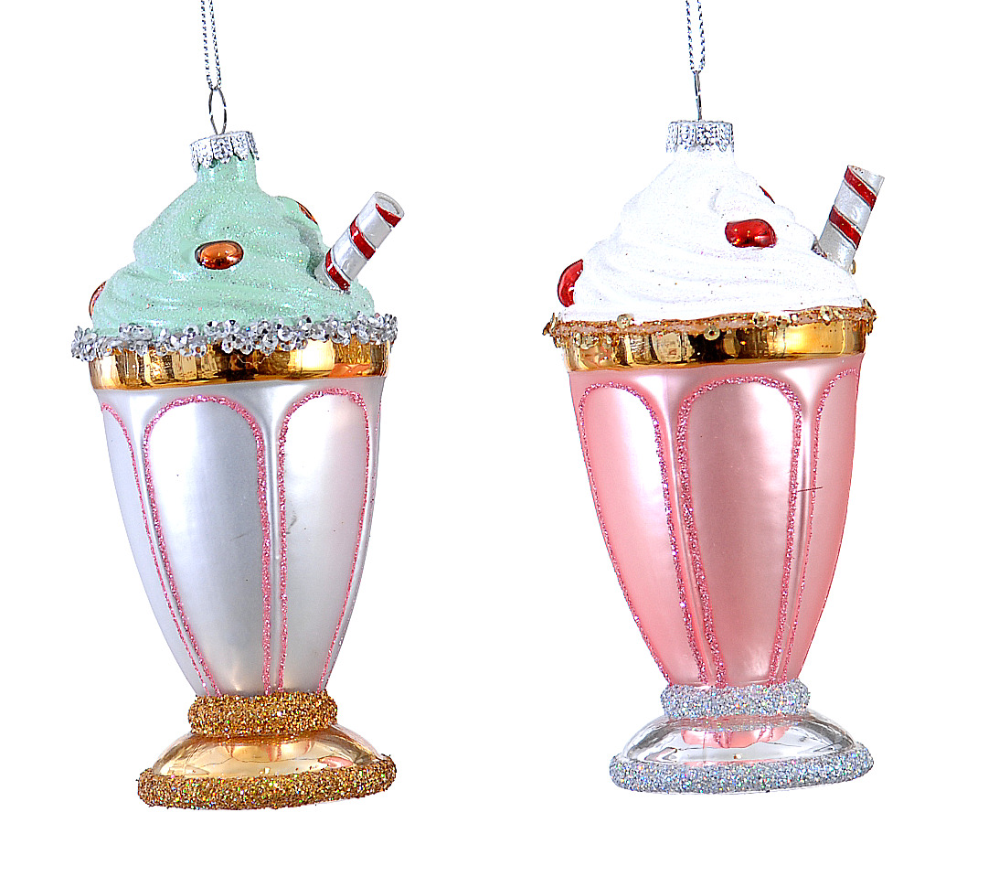 12/48-2Asst 13cm Glass ice cream cup orn