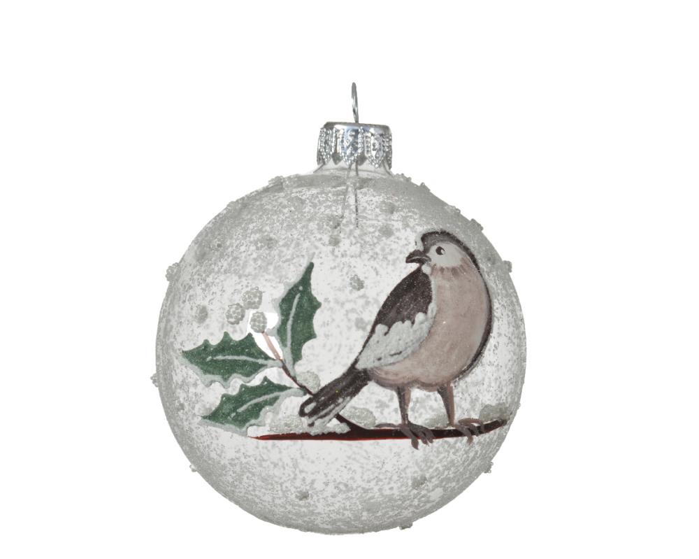 Bauble glass transparent - eco bird