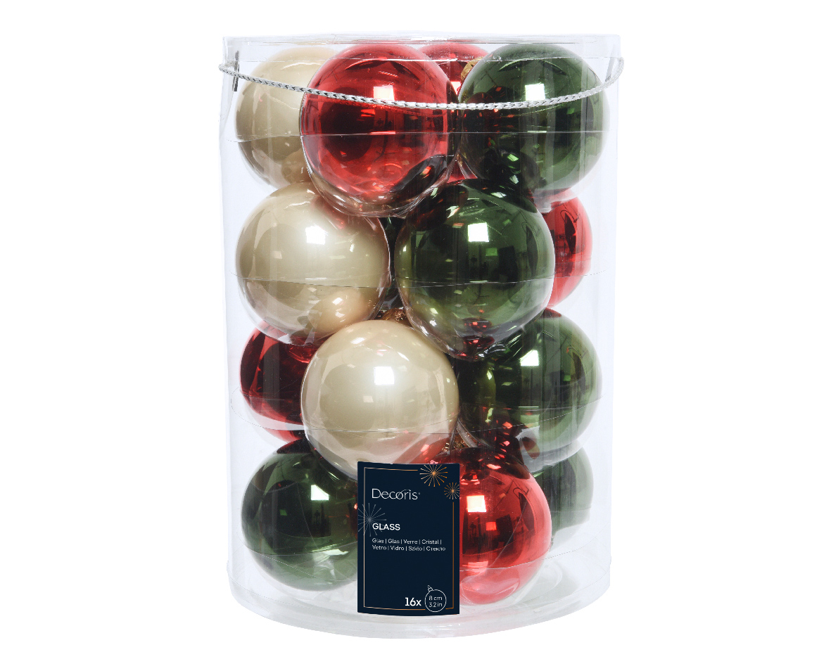 Baubles glass shiny-enamel mix
