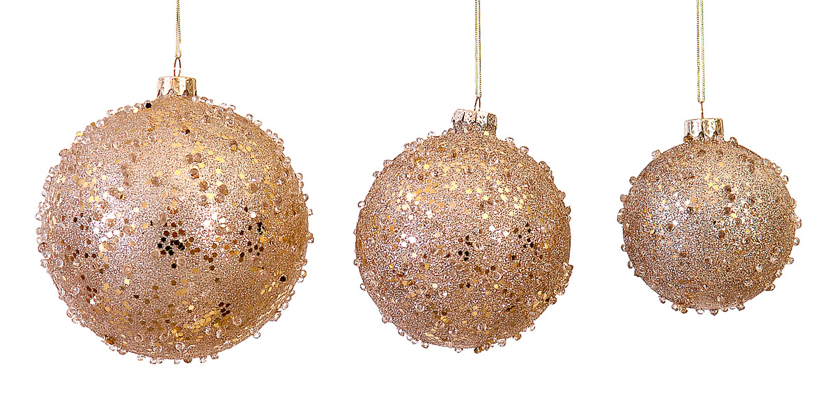 12/48-10cm Glass gold ball w/gold beads