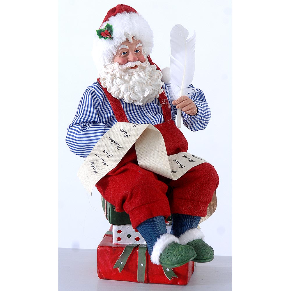 Χριστουγεννιάτικο διακοσμητικό, Αγ. Βασίλης πάνω σε δώρα, 22.5cm ύψος