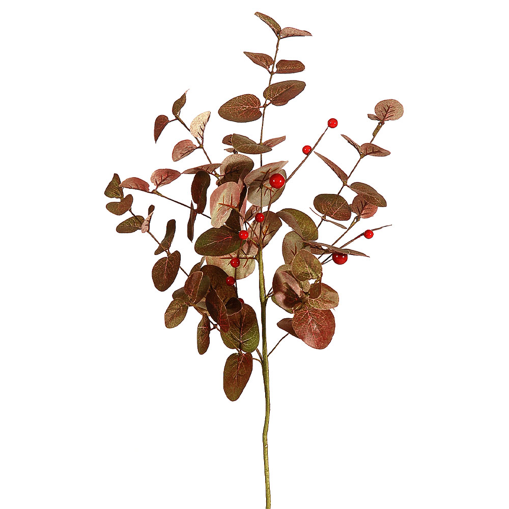 Χριστουγεννιάτικο κλαδί, με φύλλα, πράσινο/κόκκινο, 61cm