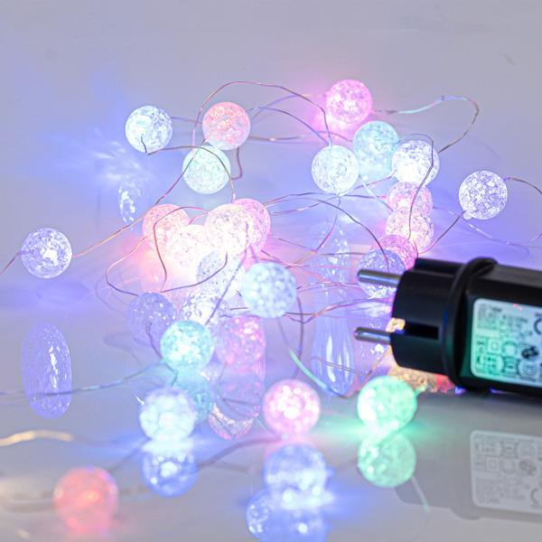 ΣΕΙΡΑ, 100 MINI LED 2cm, 4.5V, ΜΕ ΑΚΡΥΛΙΚΕΣ ΜΠΑΛΙΤΣΕΣ 2cm, ΜΕ ΜΕΤΑΣΧΗΜΑΤΙΣΤΗ, ΠΡΟΕΚΤΑΣΗ ΠΑΡΟΧΗΣ 300cm, ΑΣΗΜΙ ΧΑΛΚΟΣ, ΟPAL LED ΑΝ