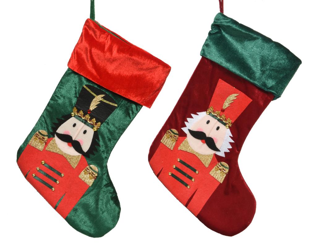 Stocking polyester w gold glitter w stones 2col ass