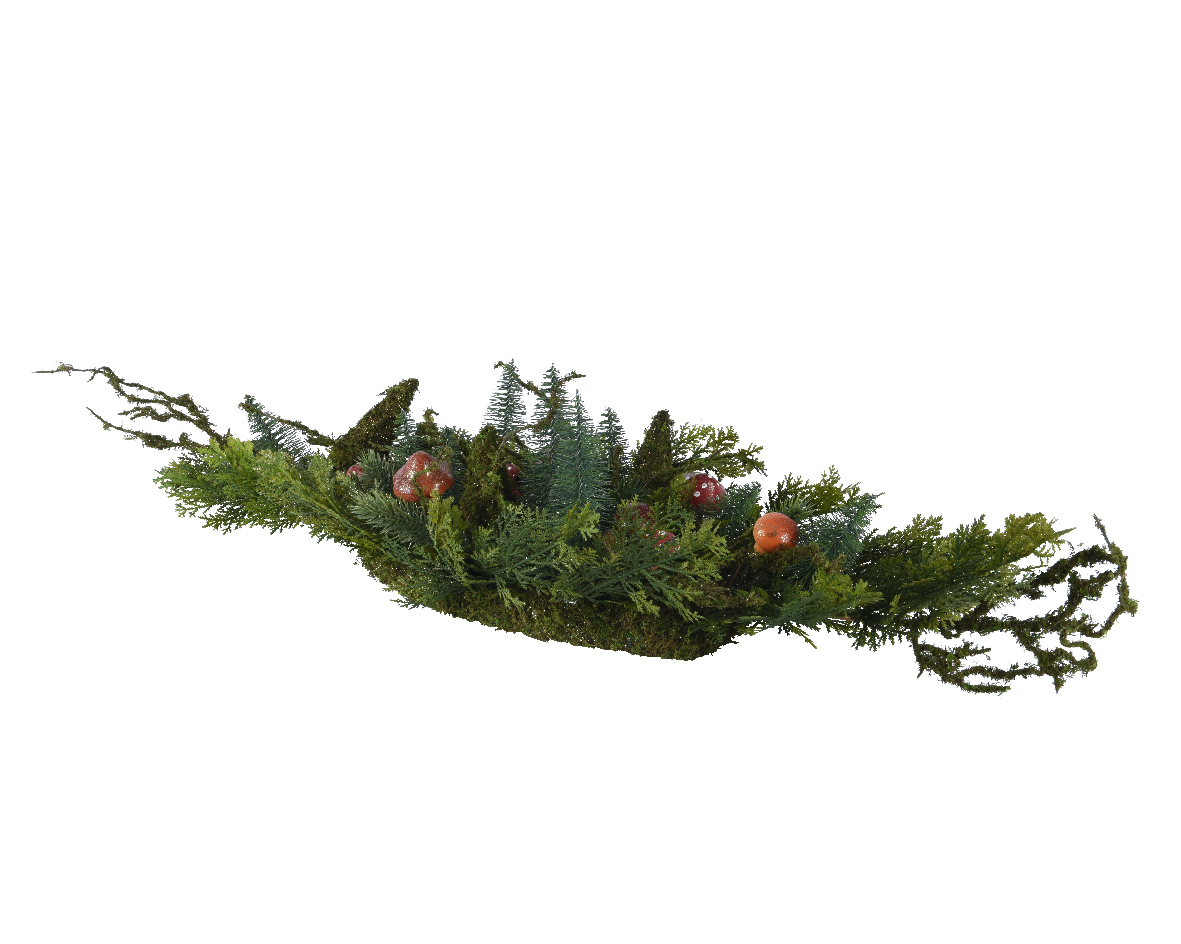Mushroom garland glitter mushroom- moss- brush trees indoor