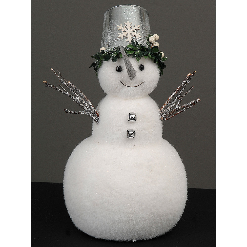 Χριστουγεννιάτικο διακοσμητικό, χιονάνθρωπος, λευκός, 45cm