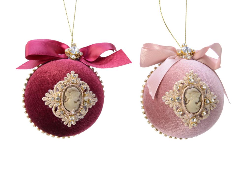Bauble polyester beads, ribbon, lace, 1ΤΜΧ