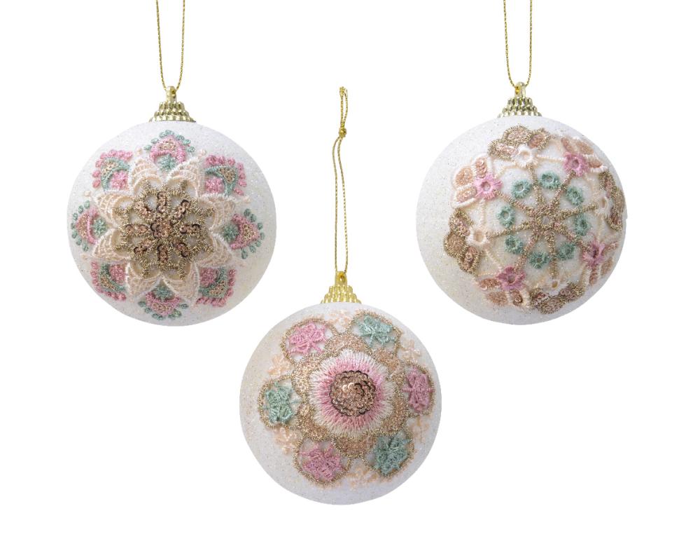 Bauble foam glitter flower lace , 1ΤΜΧ