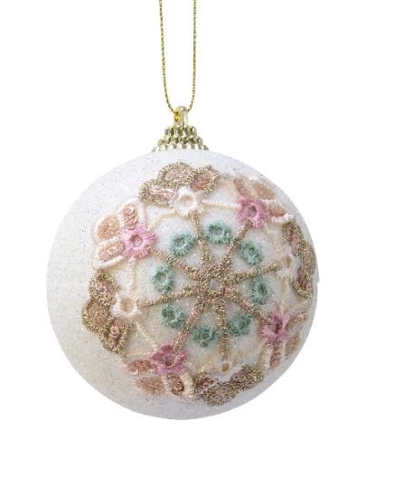 Bauble foam glitter flower lace , 1ΤΜΧ-Design C