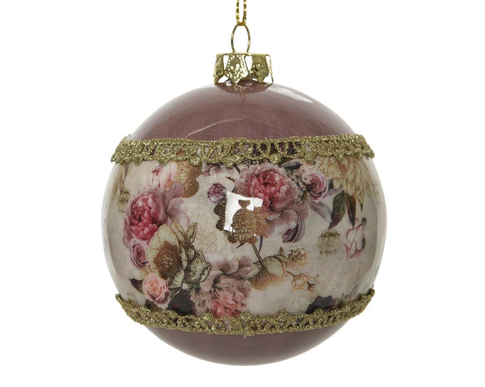 Bauble foam shiny champagne gold ribbon