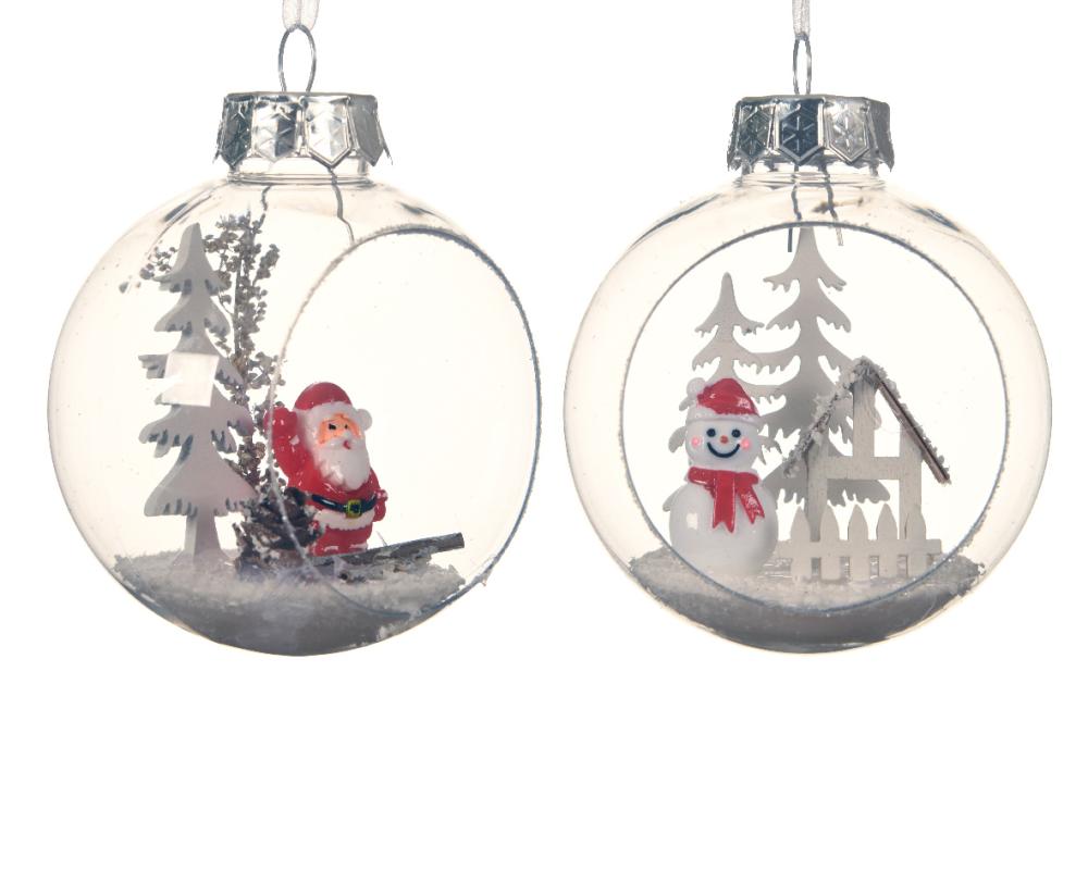 Bauble shatterproof transparent landscape inside 2ass
