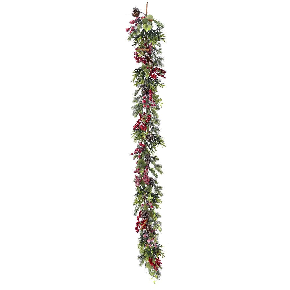 ΧΡ ΠΡΑΣΙΝΗ ΓΙΡΛΑΝΤΑ ΜΕ KOKKINA BERRIES KAI ΣΤΙΚ ΚΑΝΕΛΑΣ 180ΕΚ