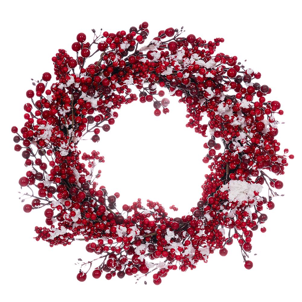 ΧΡ ΣΤΕΦΑΝΙ ΜΕ ΚΟΚΚΙΝΑ BERRIES ΚΑΙ ΧΙΟΝΙ 55ΕΚ