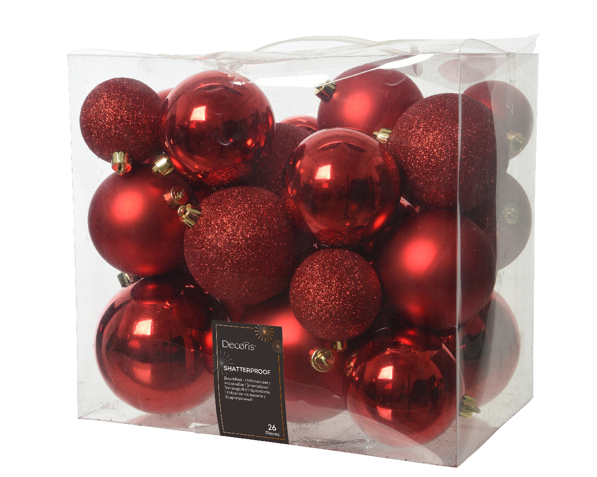 Baubles shatterproof shiny. matt. glitter mix