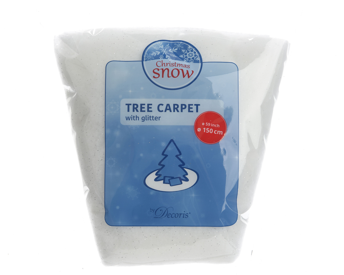 Tree skirt polyester silver glitter