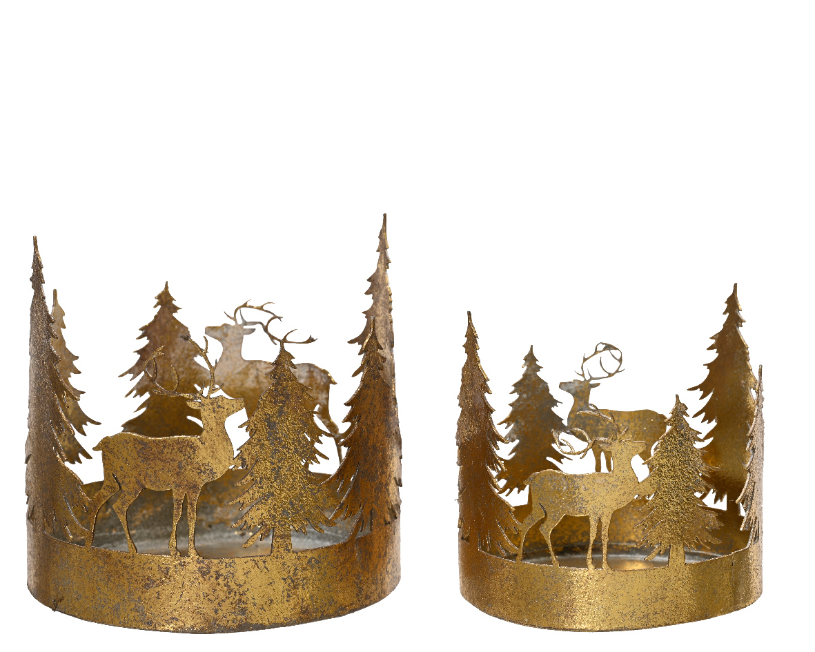 Hurricane iron powder coating. antique tree and deer cut out