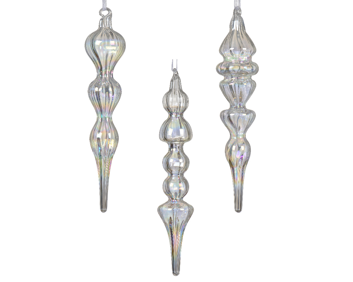 Ornament glass transparent iris finish 3ass