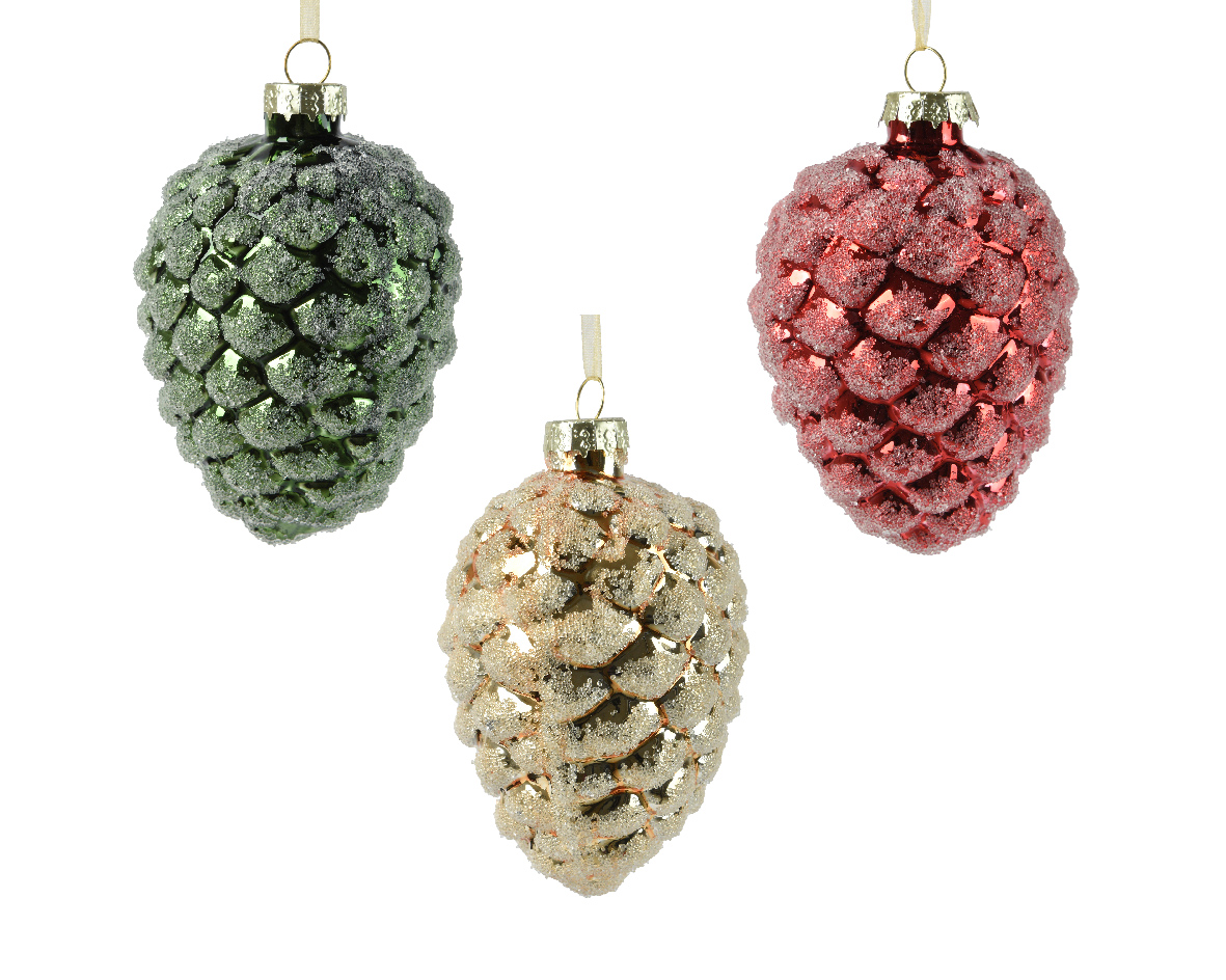 Pinecone glass silver inside w gold glitter / ΤΙΜΗ ΤΕΜΑΧΙΟΥ