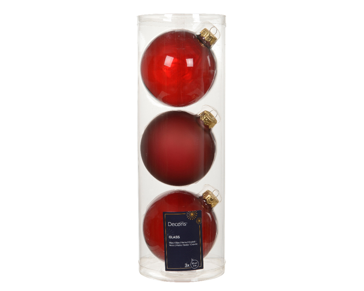 Baubles glass unsilvered shiny. matt mix