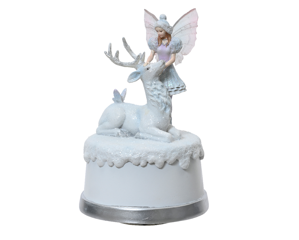Music box polyresin elf