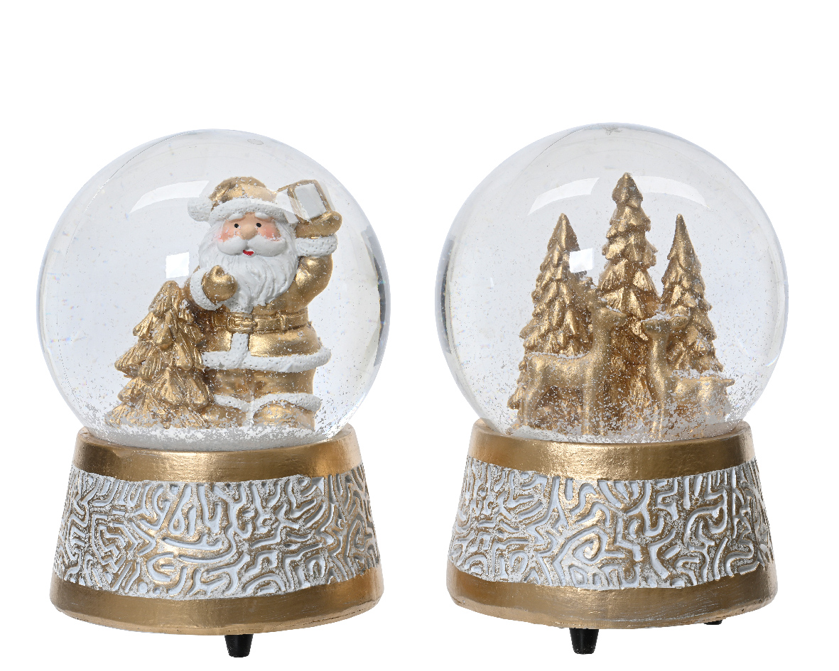 Music box polyresin ball 2ass