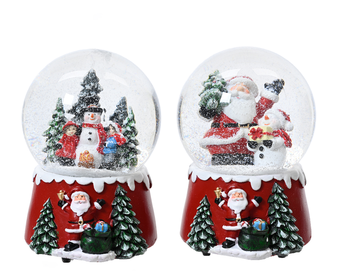 Music box polyresin ball 2ass
