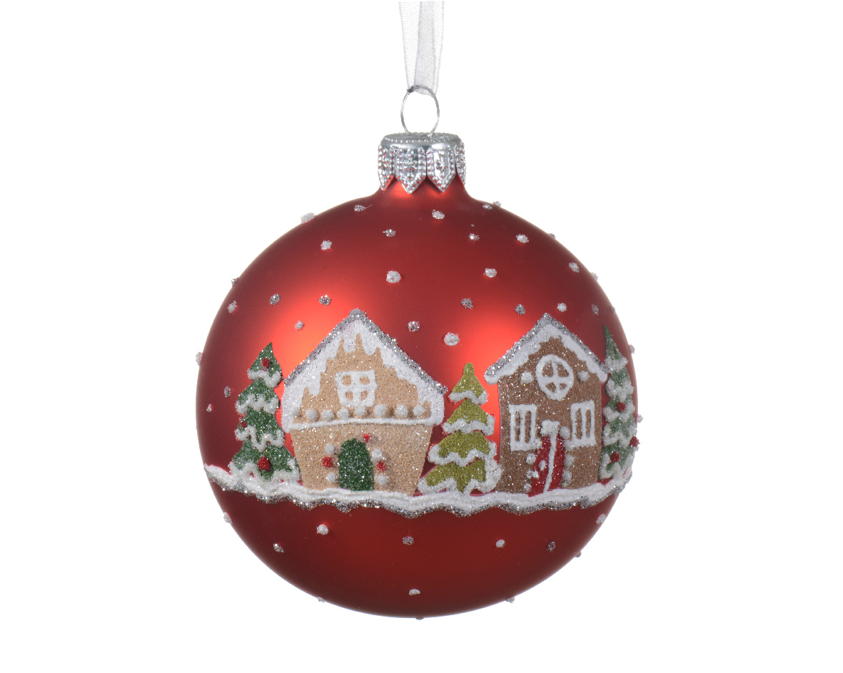 Bauble glass matt houses